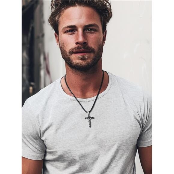 Men Waterproof Braided Leather Necklace Wax Rope Chain, Customize Available - Picture 3 of 7